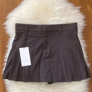 Zara High-Waist Pleated Mini Skort